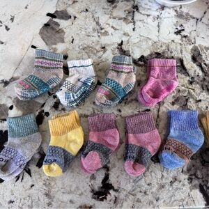 Bombas Kids Multicolor Mixed Patterned Socks - Pink, Yellow, Blue, Green